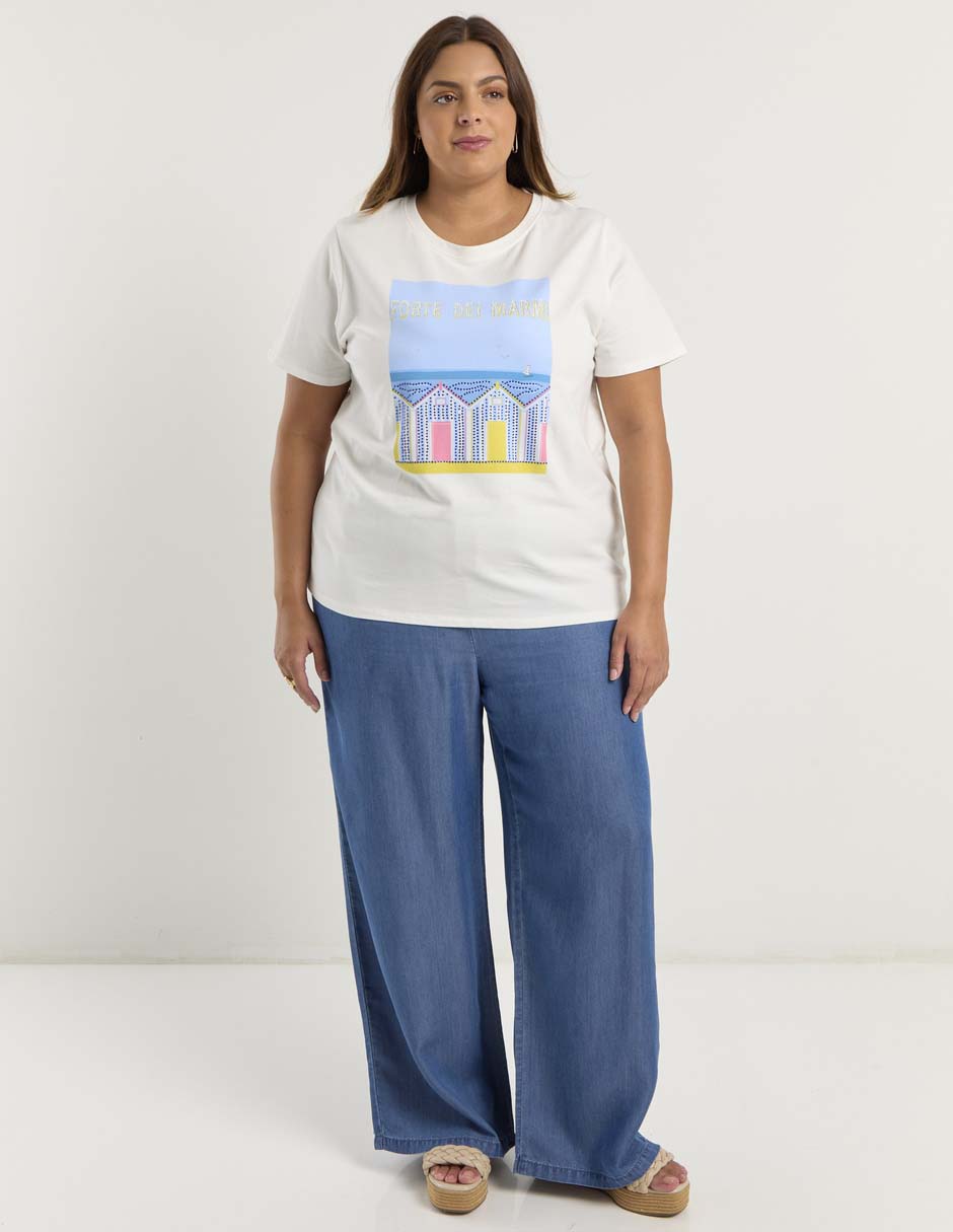 Playera manga corta Lieb Plus cuello redondo para mujer