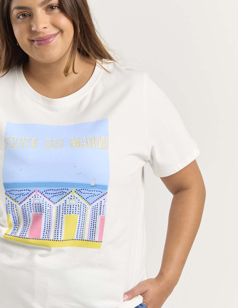 Playera manga corta Lieb Plus cuello redondo para mujer