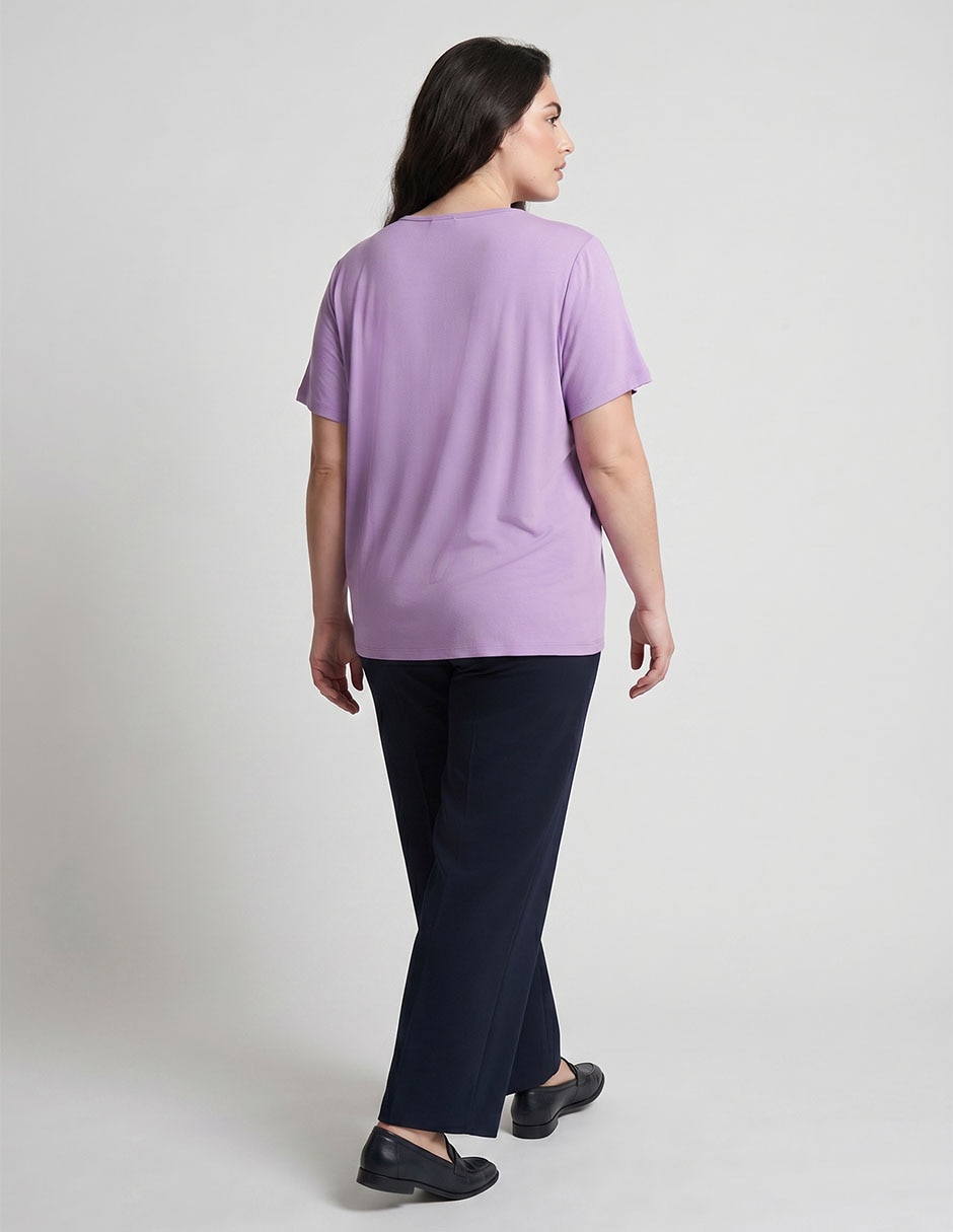 Playera manga corta cuello redondo para mujer 2