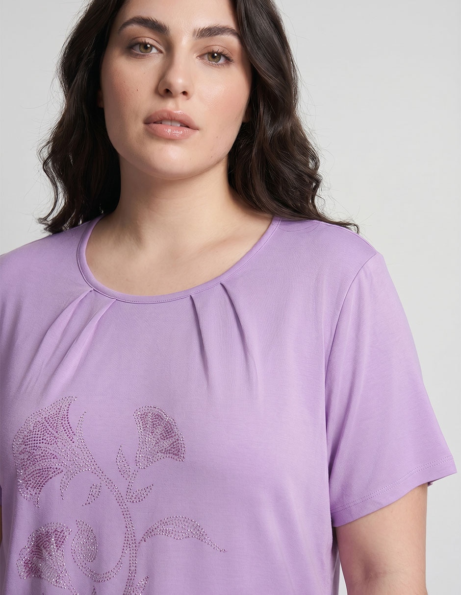 Playera manga corta cuello redondo para mujer 3