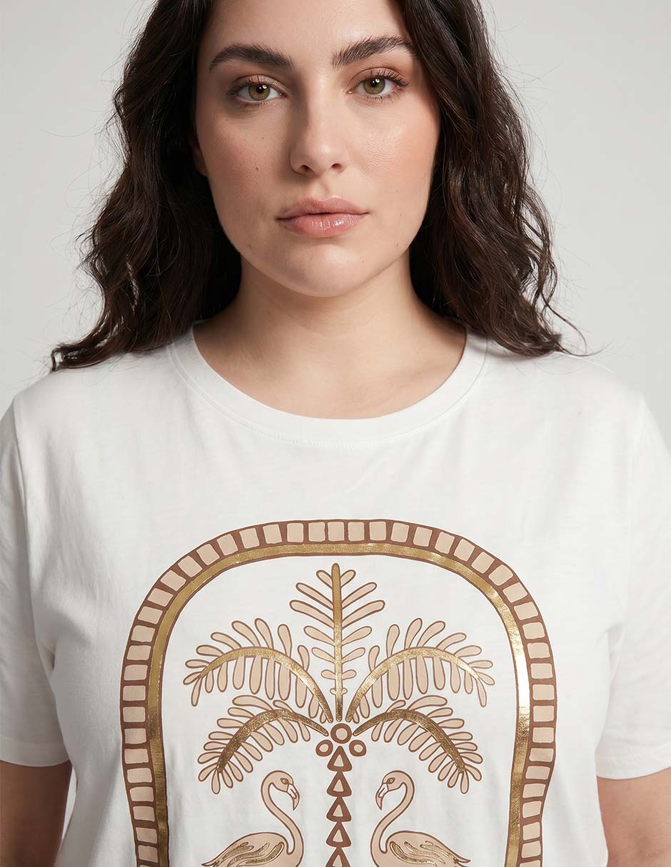 Playera manga corta cuello redondo para mujer 4