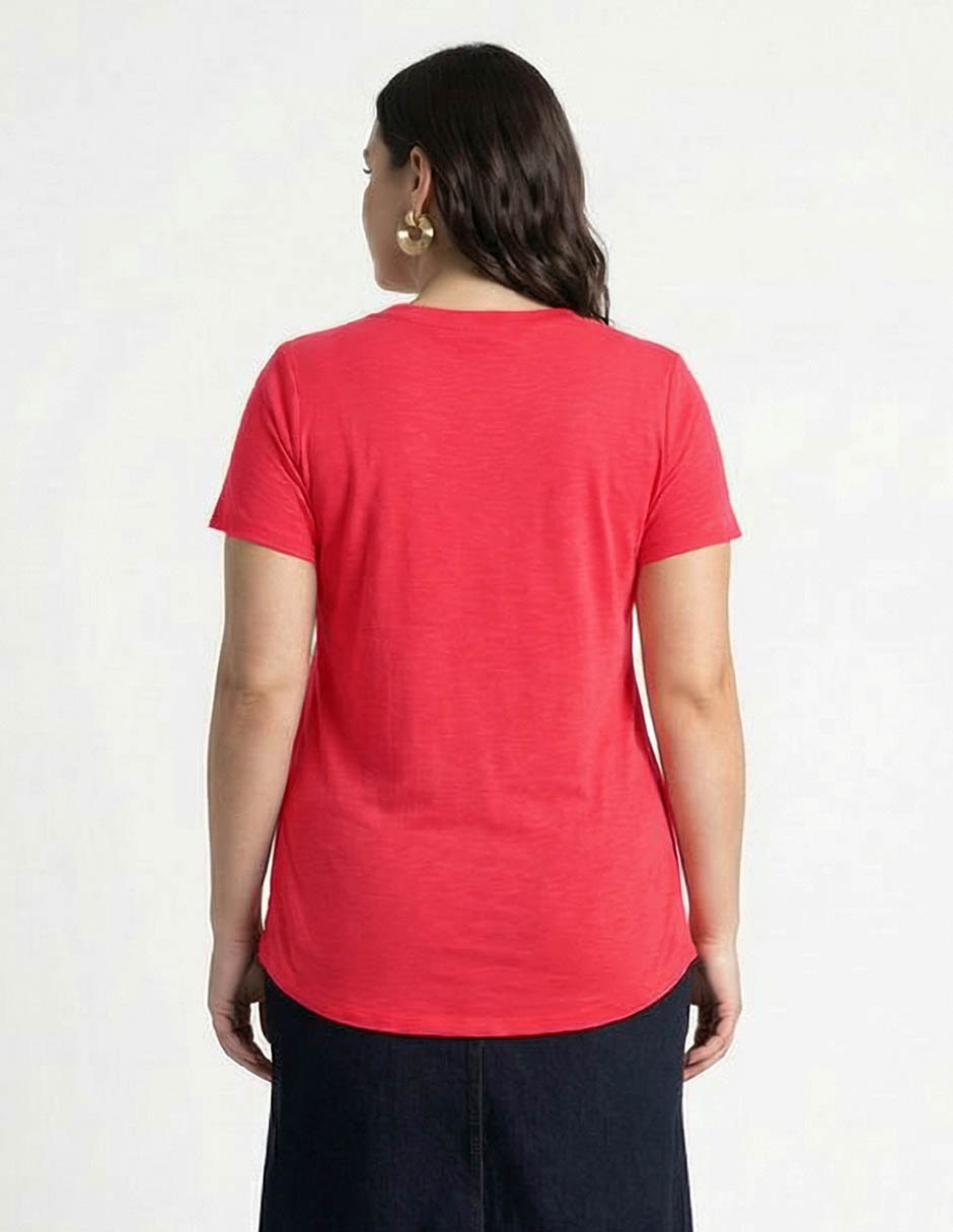 Playera manga corta Lieb Plus cuello redondo para mujer