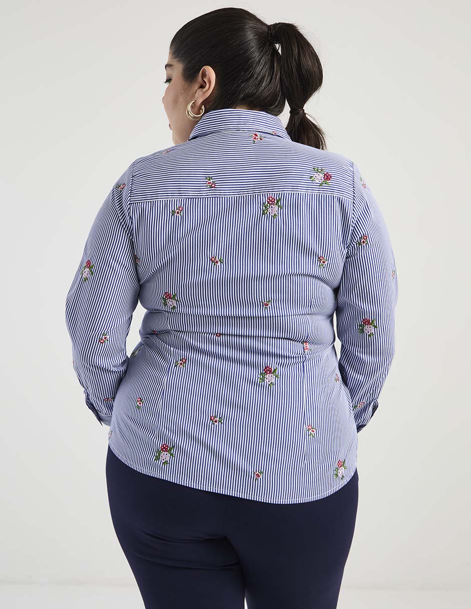 Blusa camisera Lieb Plus manga larga para mujer