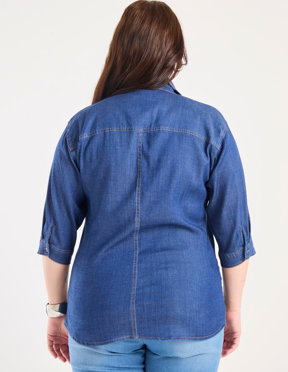 Blusa camisera manga 3/4 para mujer 5