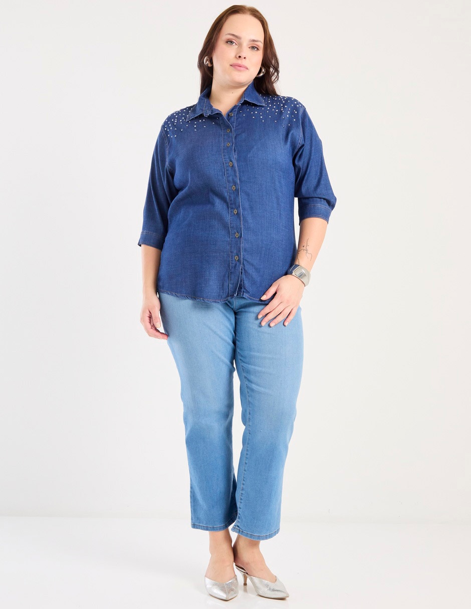 Blusa camisera manga 3/4 para mujer 6