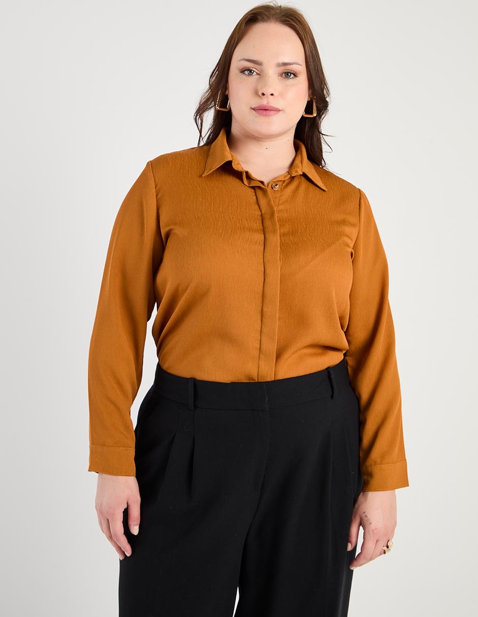 Blusa camisera manga larga para mujer 1