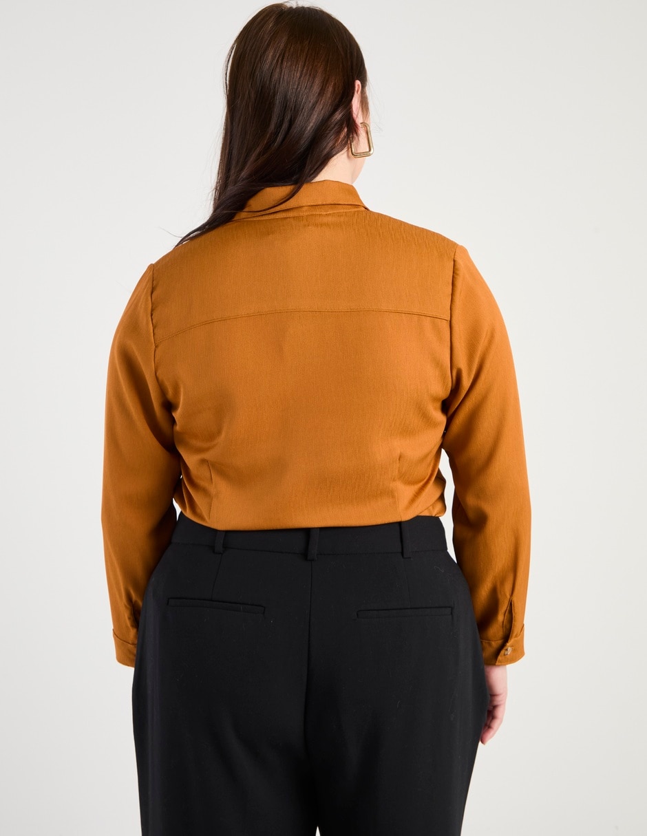 Blusa camisera manga larga para mujer 7