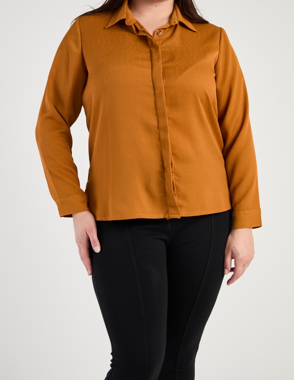 Blusa camisera manga larga para mujer 11