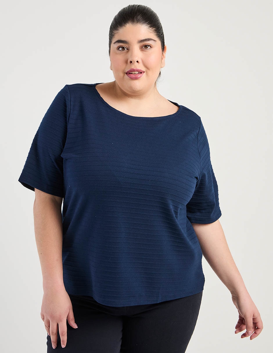 Playera manga corta Liz Claiborne cuello redondo para mujer