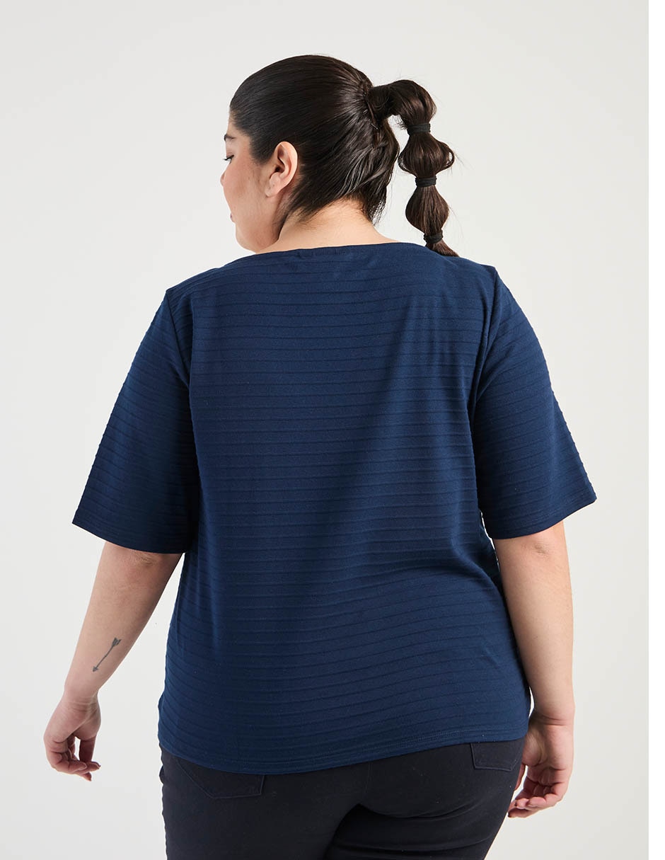 Playera manga corta Liz Claiborne cuello redondo para mujer