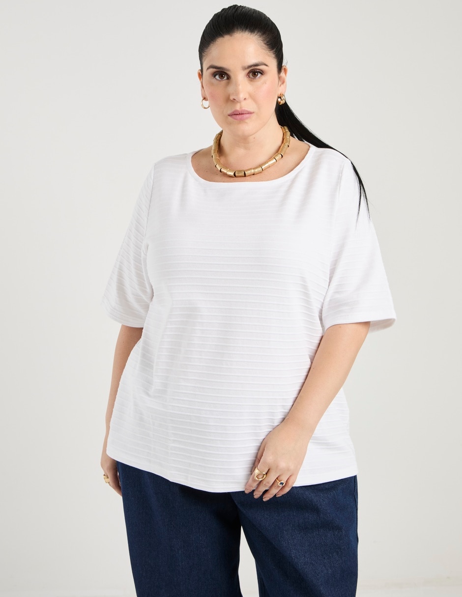 Playera manga corta cuello redondo para mujer Playera manga corta cuello redondo para mujer