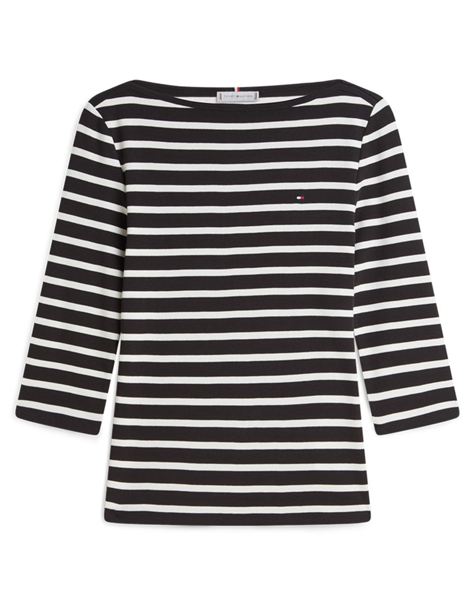 Playera manga larga cuello redondo mujer