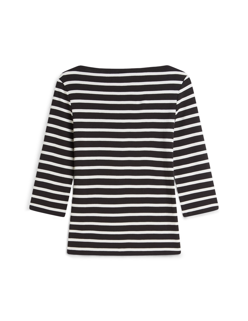 Playera manga larga cuello redondo mujer