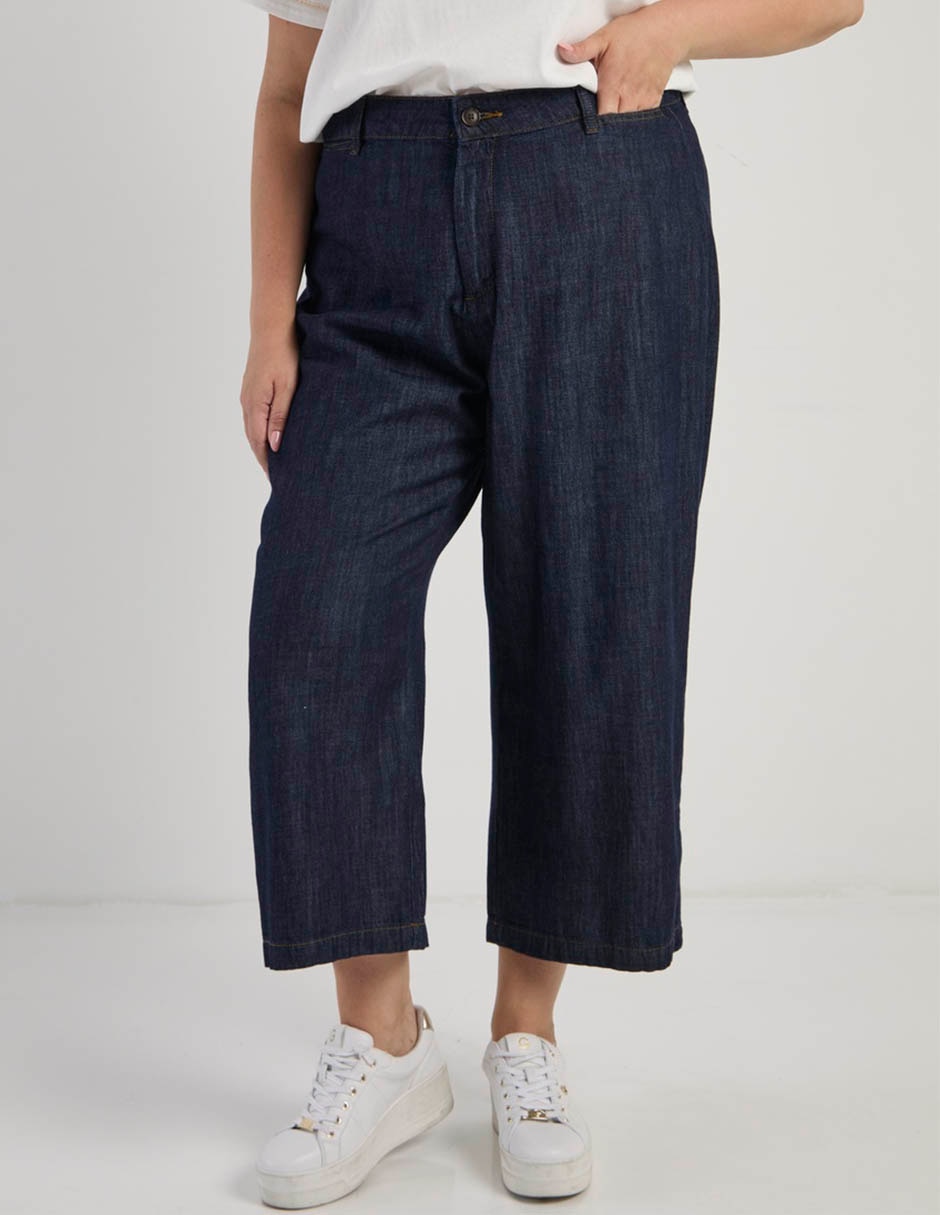 Pantalón coulotte relajado para mujer