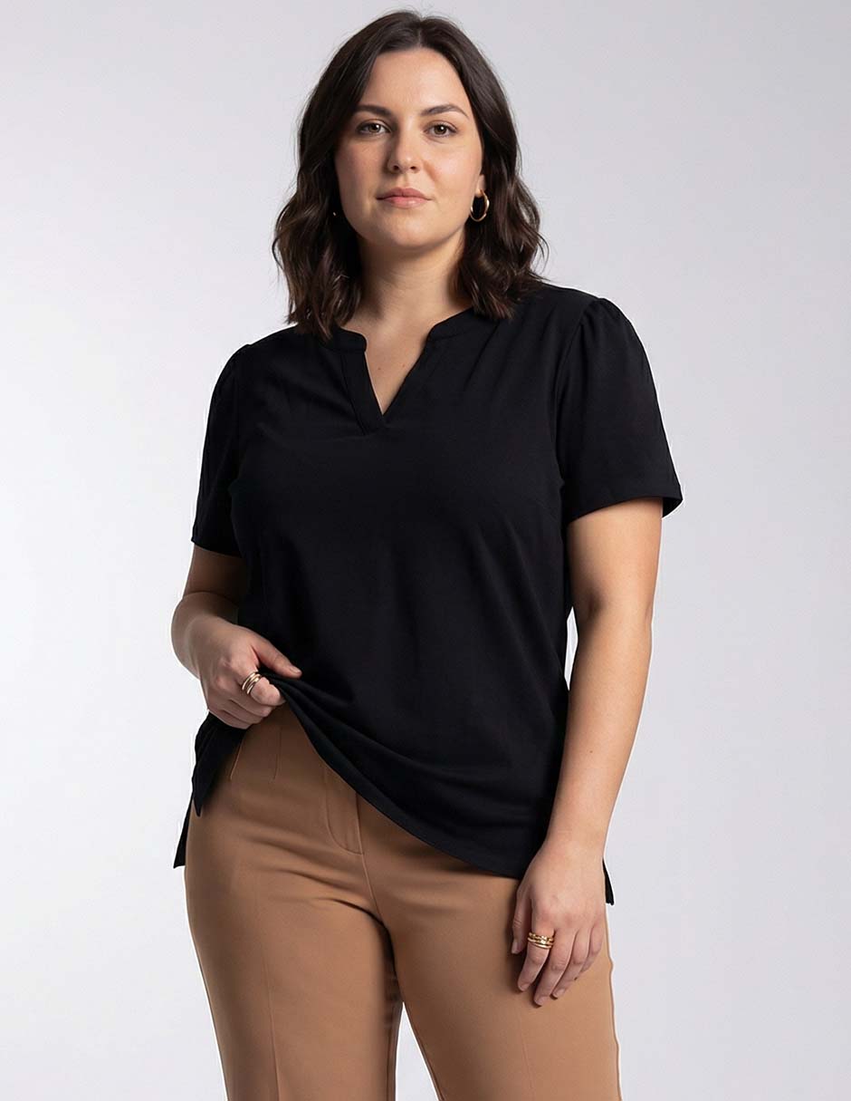Playera manga corta cuello v para mujer Playera manga corta cuello v para mujer