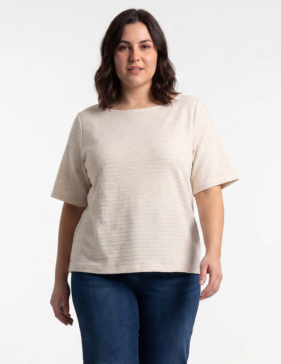 Playera manga corta cuello redondo para mujer Playera manga corta cuello redondo para mujer