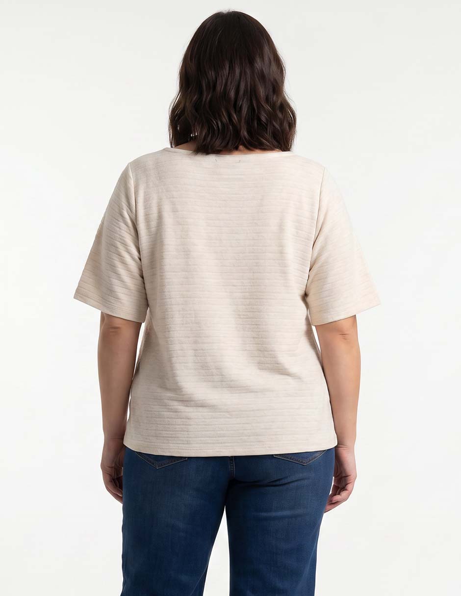 Playera manga corta cuello redondo para mujer 2