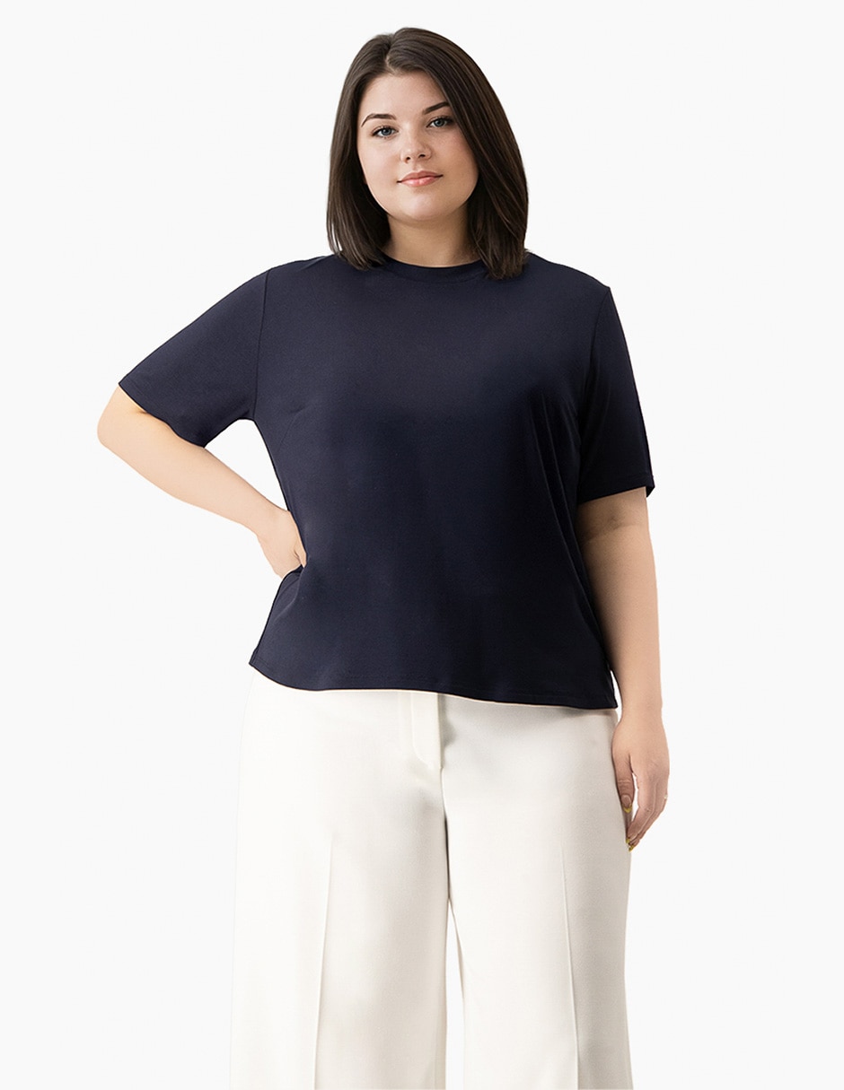 Playera manga corta cuello redondo mujer Playera manga corta cuello redondo mujer