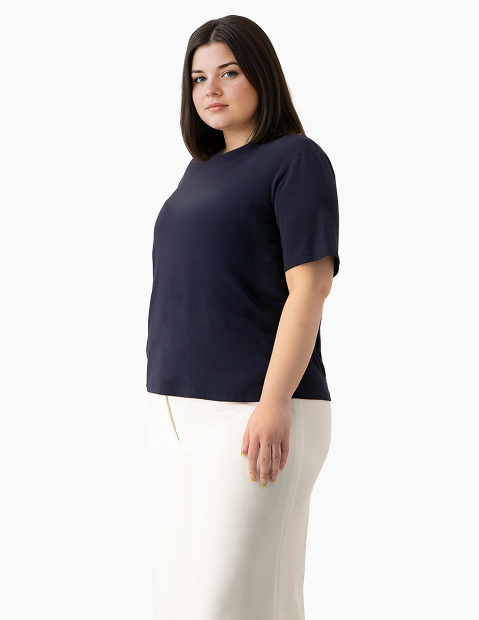 Playera manga corta cuello redondo mujer 5