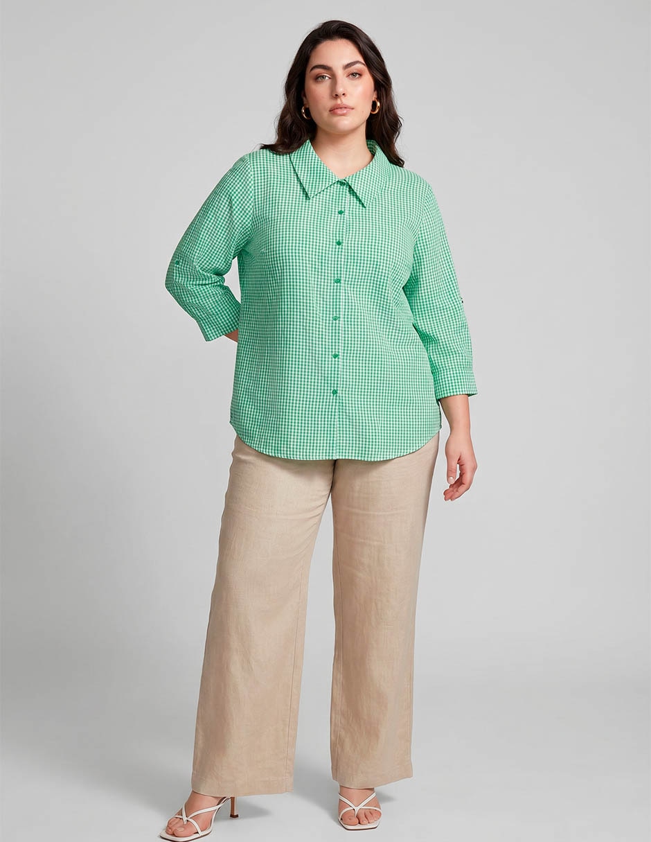 Blusa manga al codo para mujer