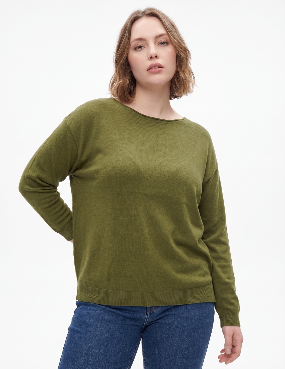 Suéter cuello redondo para mujer 4