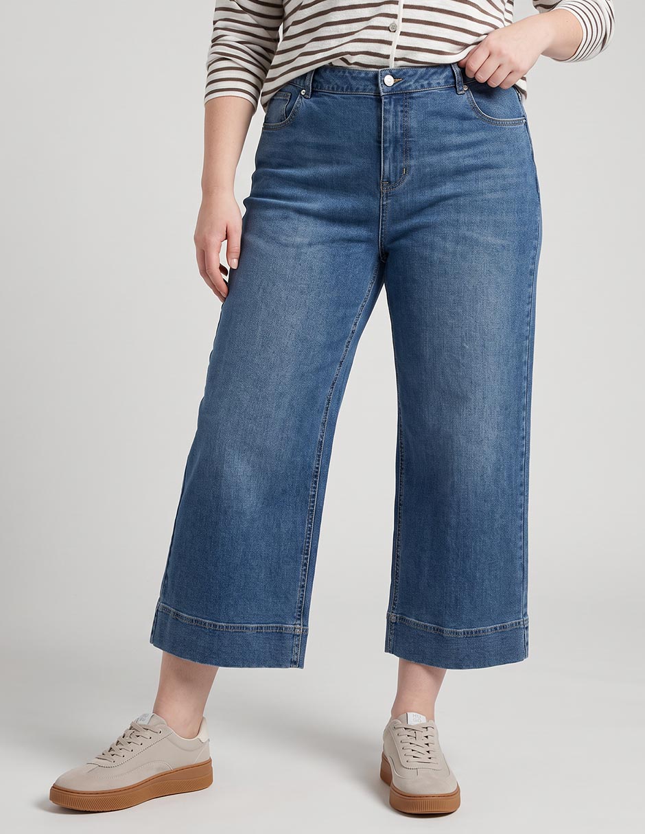 Jeans coulotte wide leg para mujer Jeans coulotte wide leg para mujer