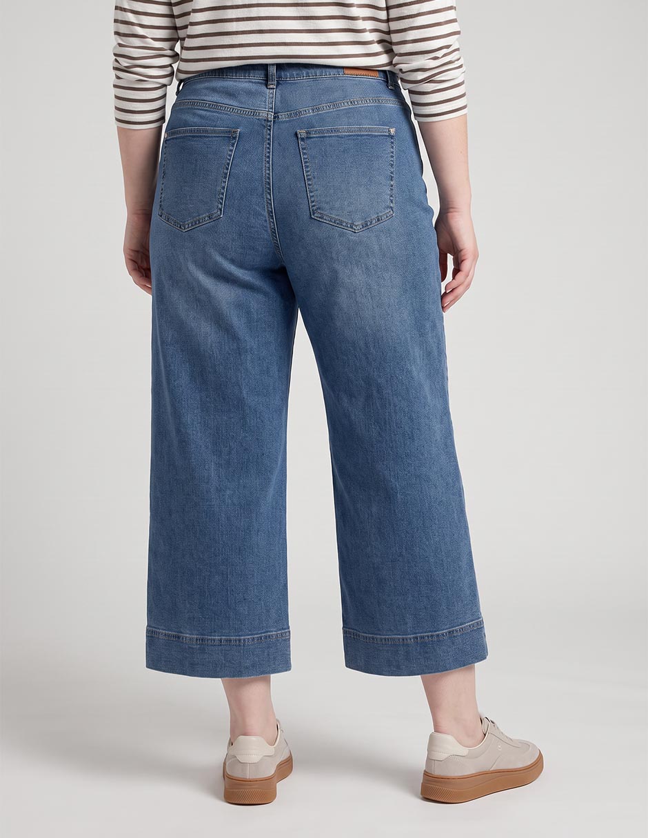 Jeans coulotte wide leg para mujer 3