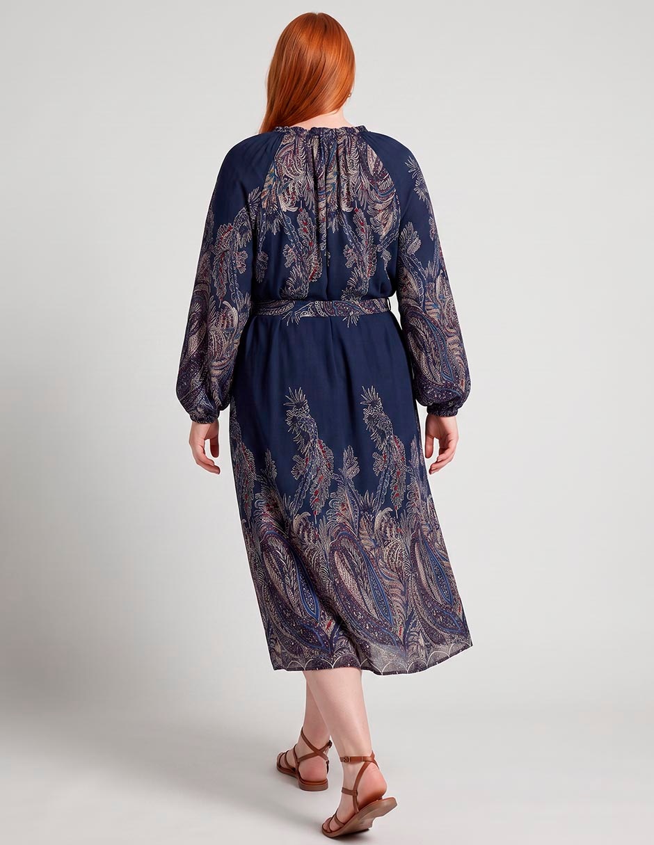 Vestido midi casual lieb plus para mujer