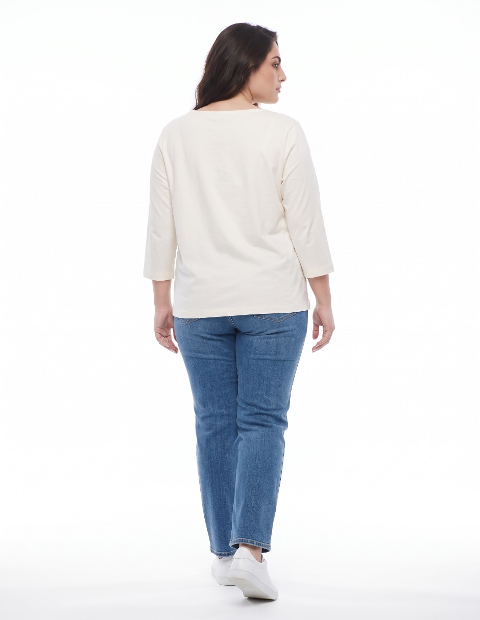 Blusa plisada manga larga para mujer 2