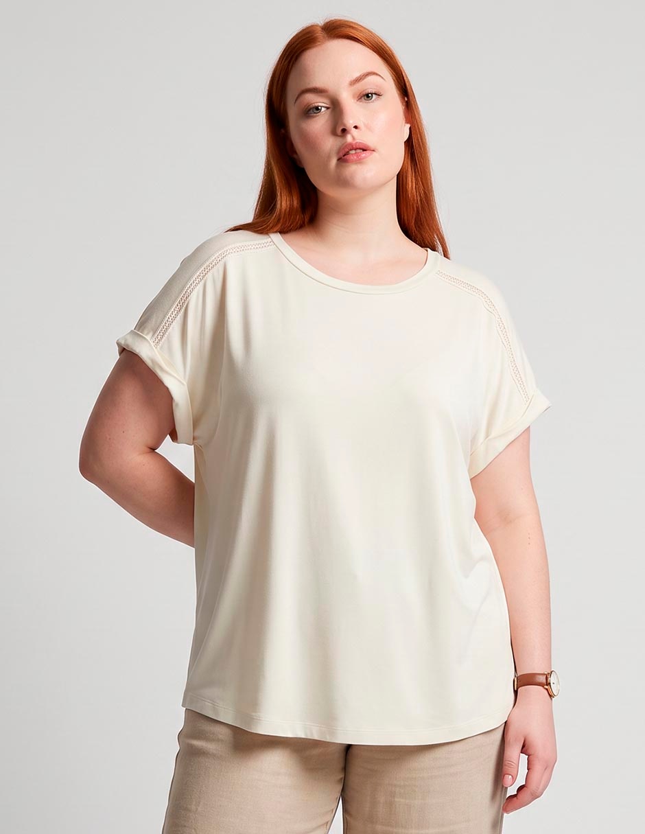 Playera manga corta cuello redondo mujer