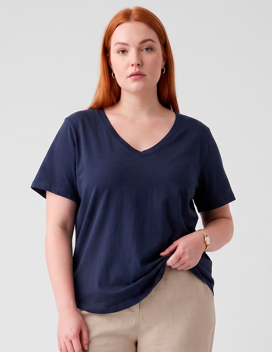 Playera manga corta cuello v para mujer Playera manga corta cuello v para mujer