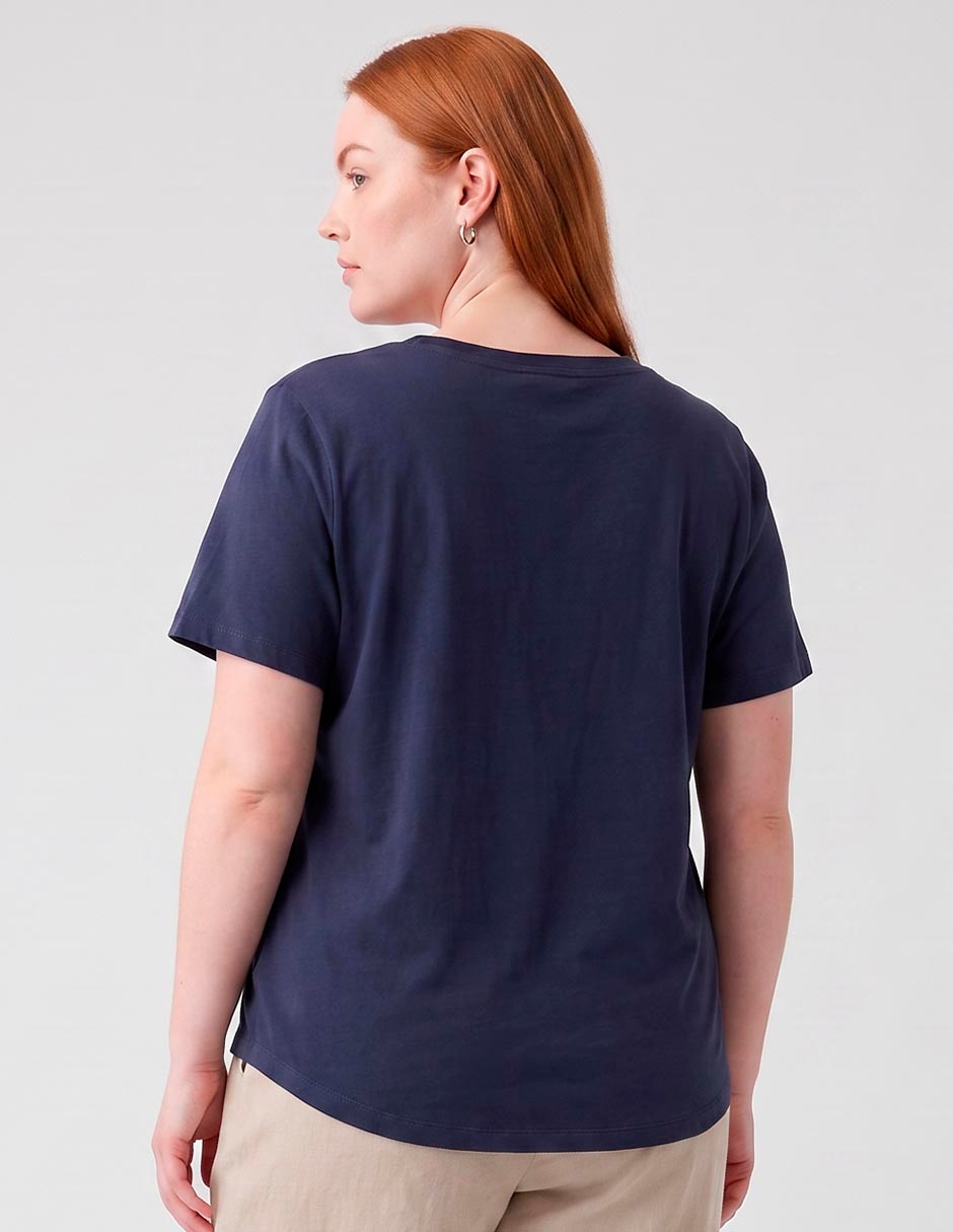 Playera manga corta cuello v para mujer 2