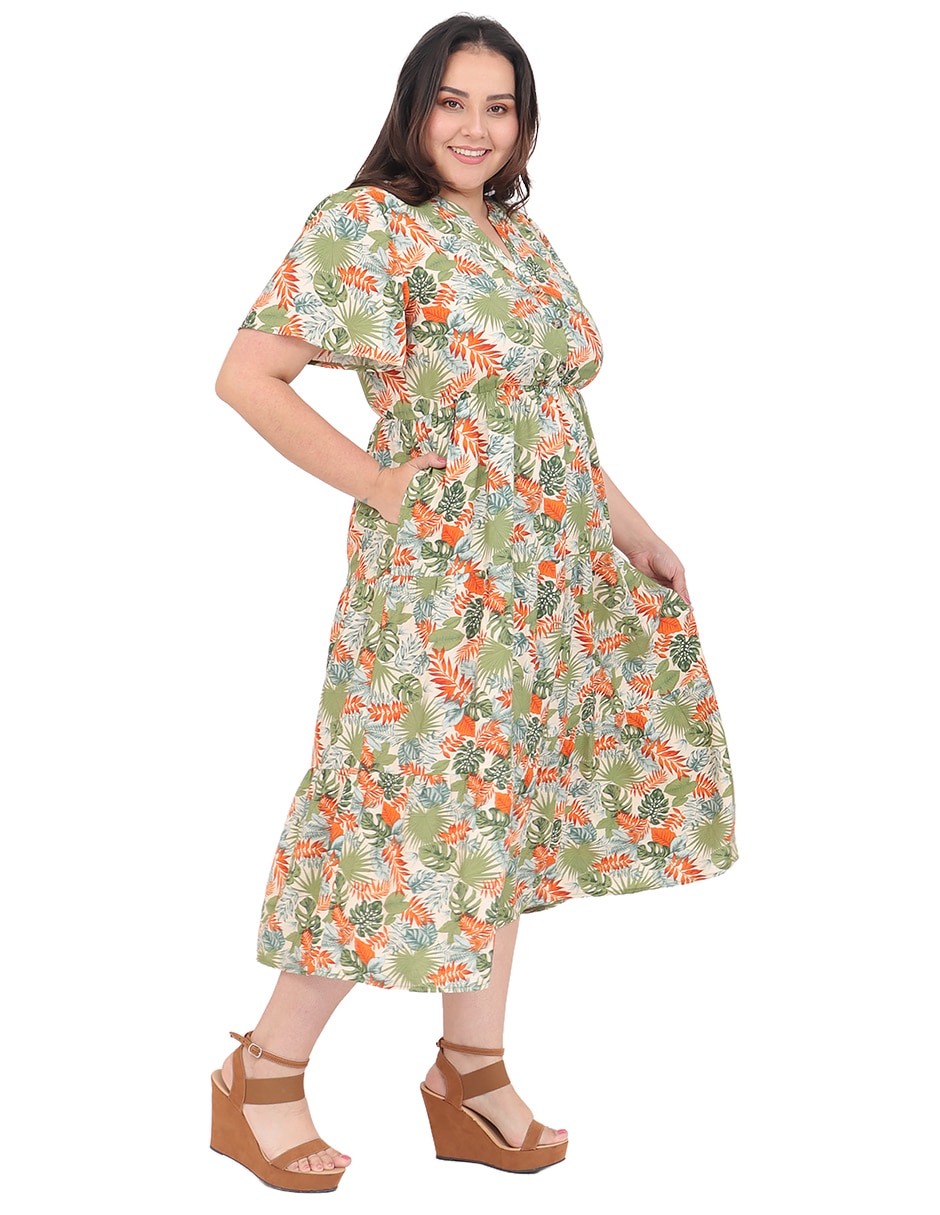 Vestido midi casual cariló para mujer