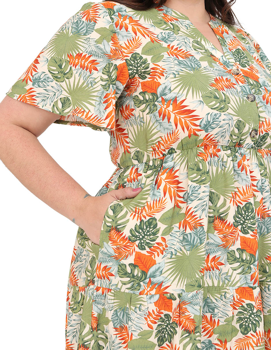 Vestido midi casual cariló para mujer