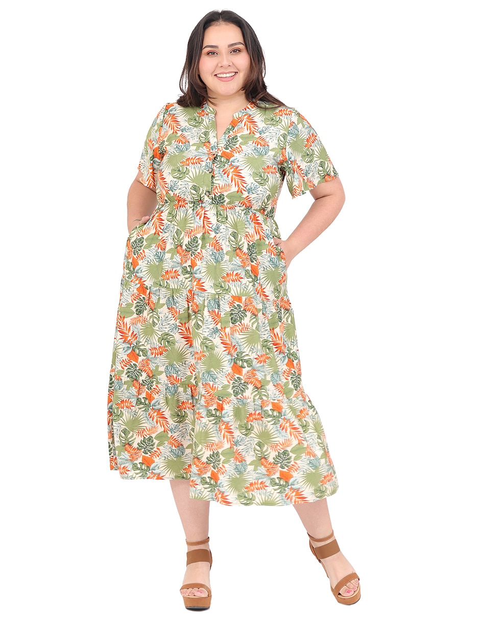 Vestido midi casual cariló para mujer