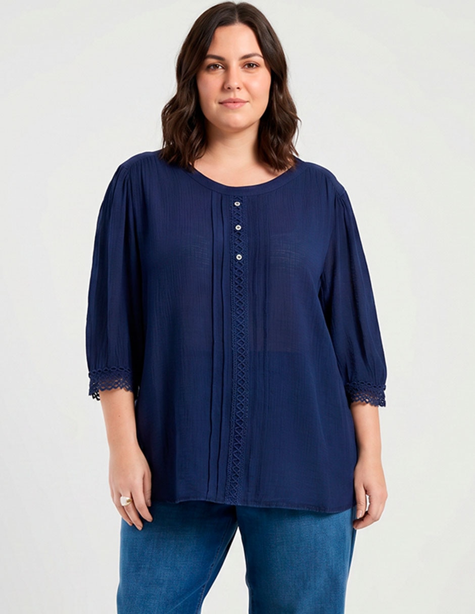 Blusa manga 3/4 para mujer