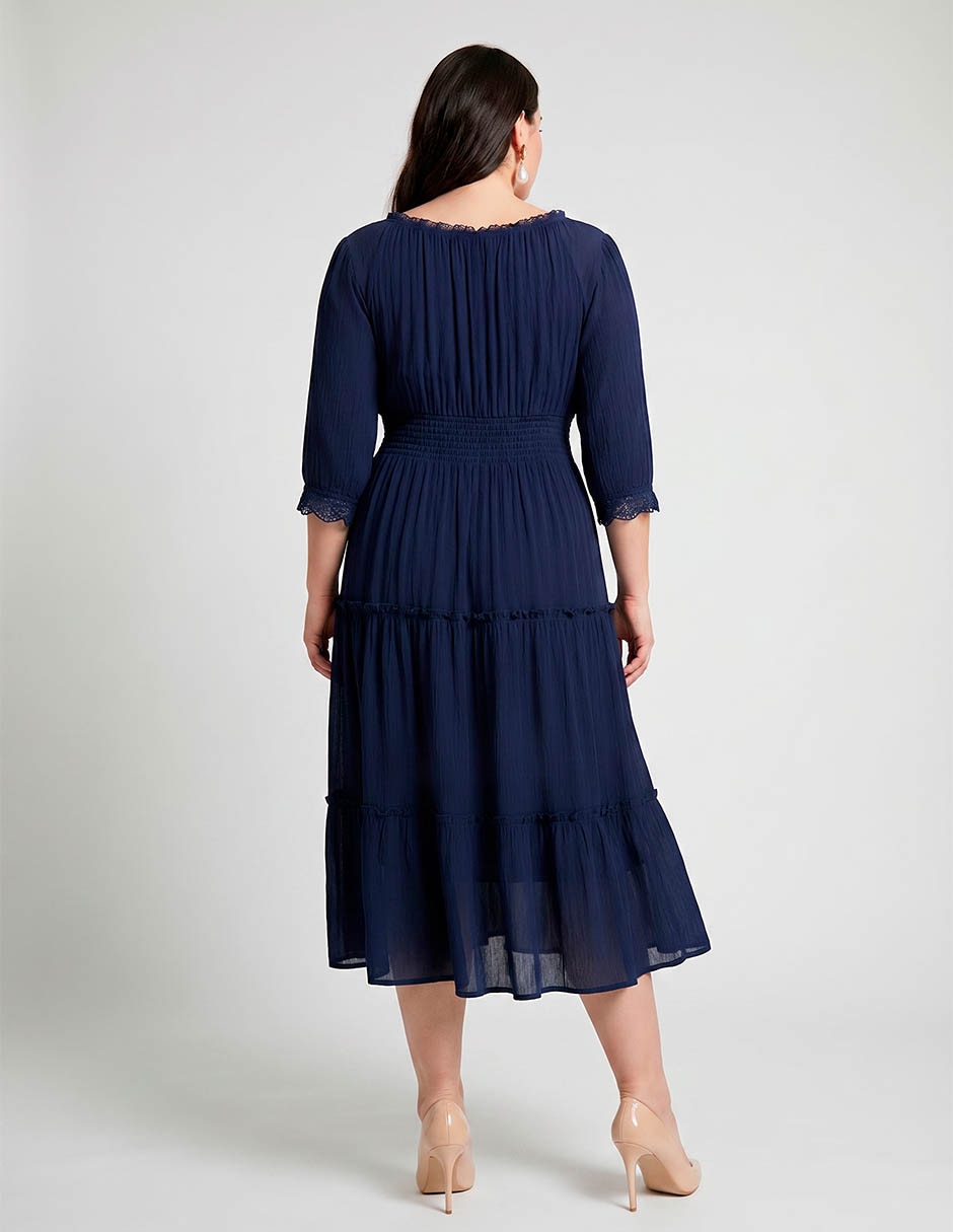 Vestido midi casual Davinchy para mujer