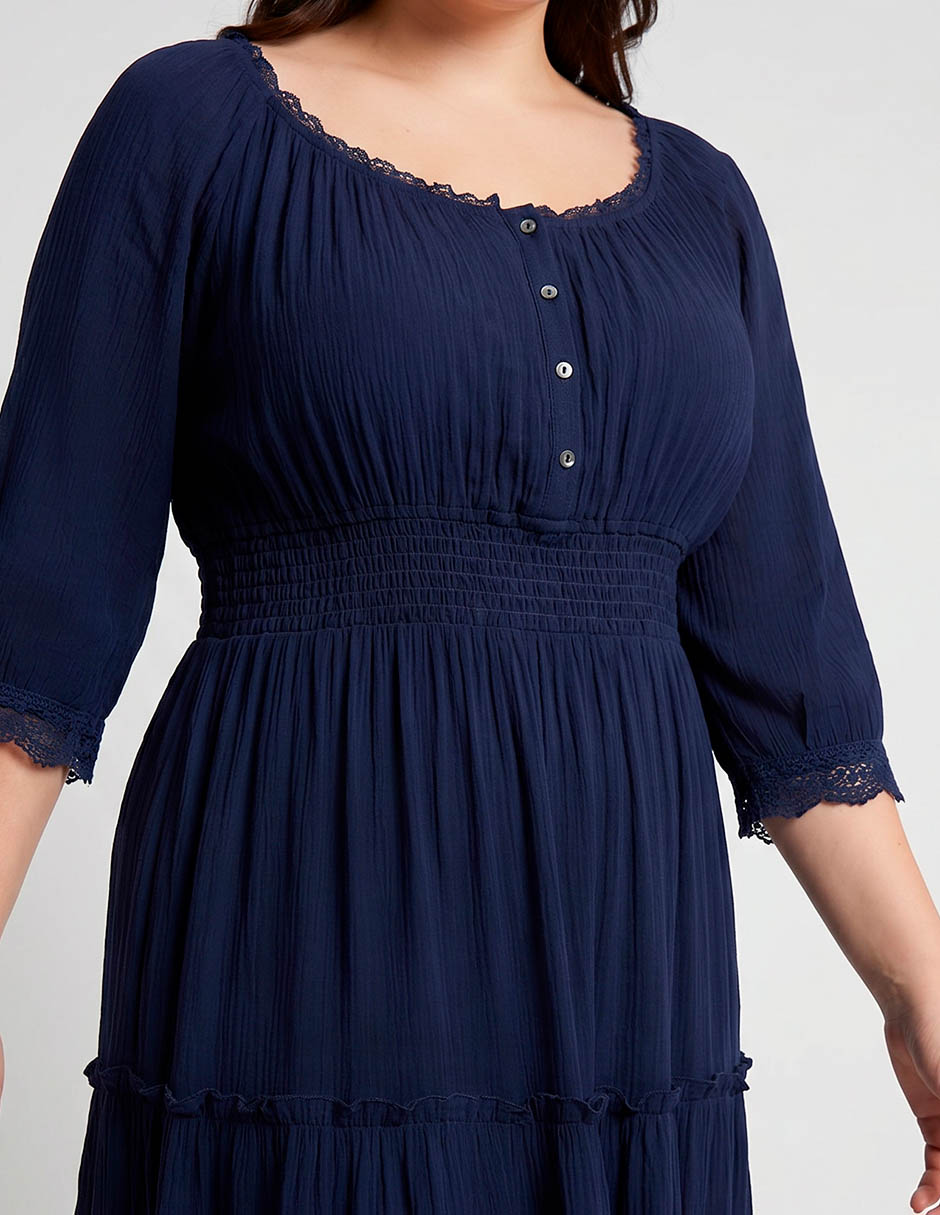 Vestido midi casual Davinchy para mujer