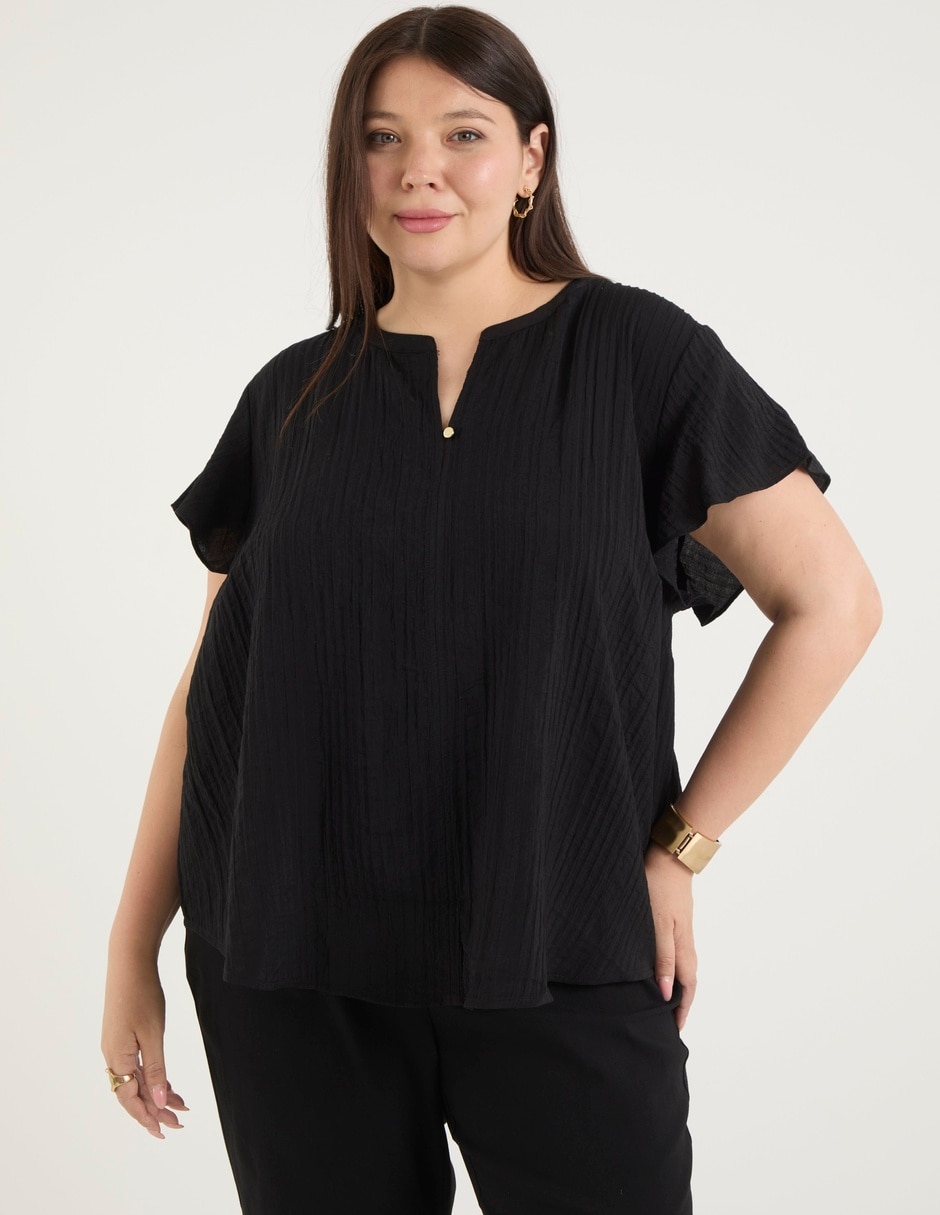 Blusa manga corta para mujer