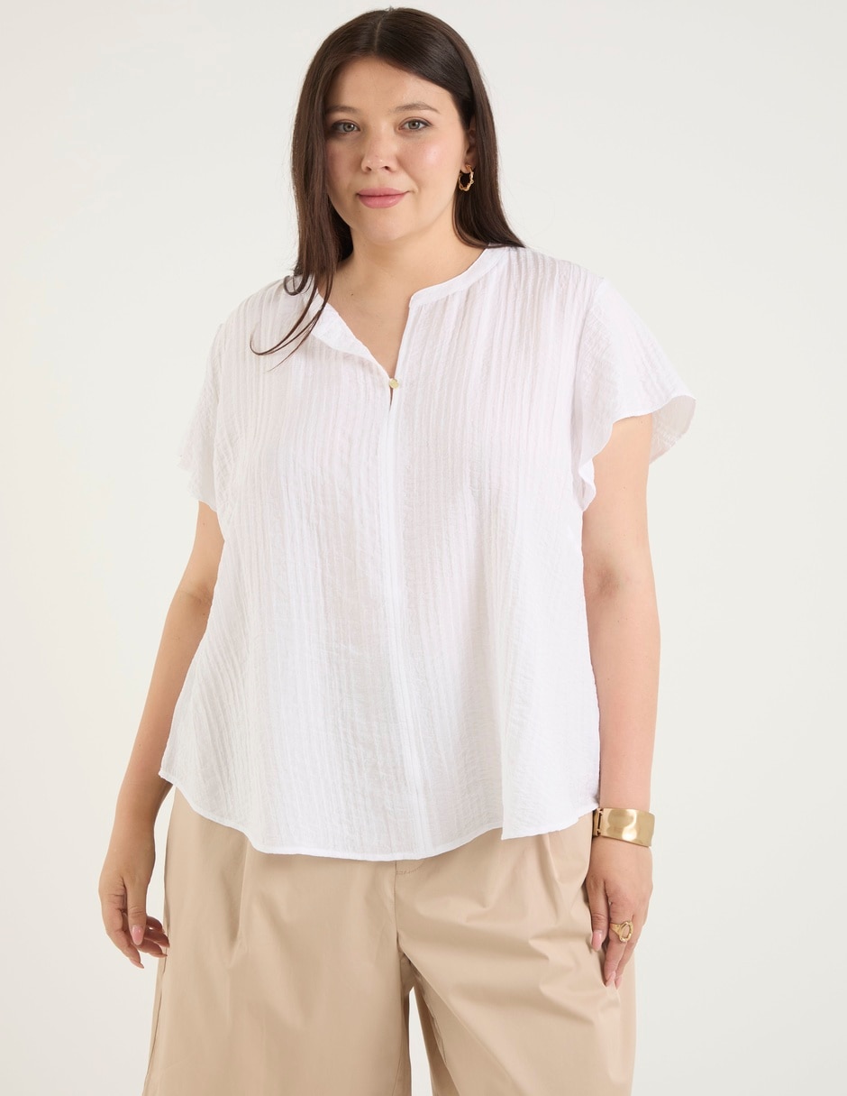Blusa manga corta para mujer