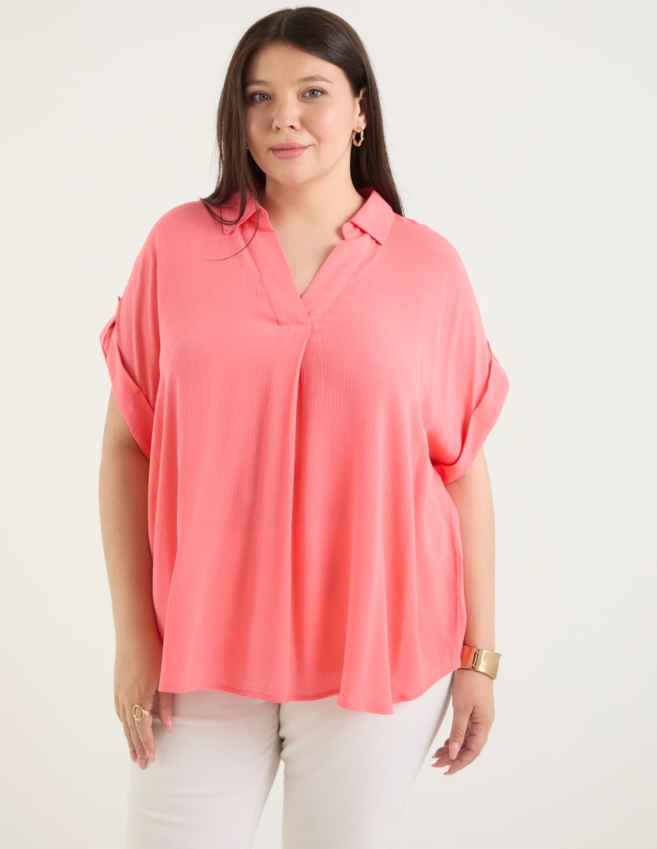 Blusa manga corta para mujer