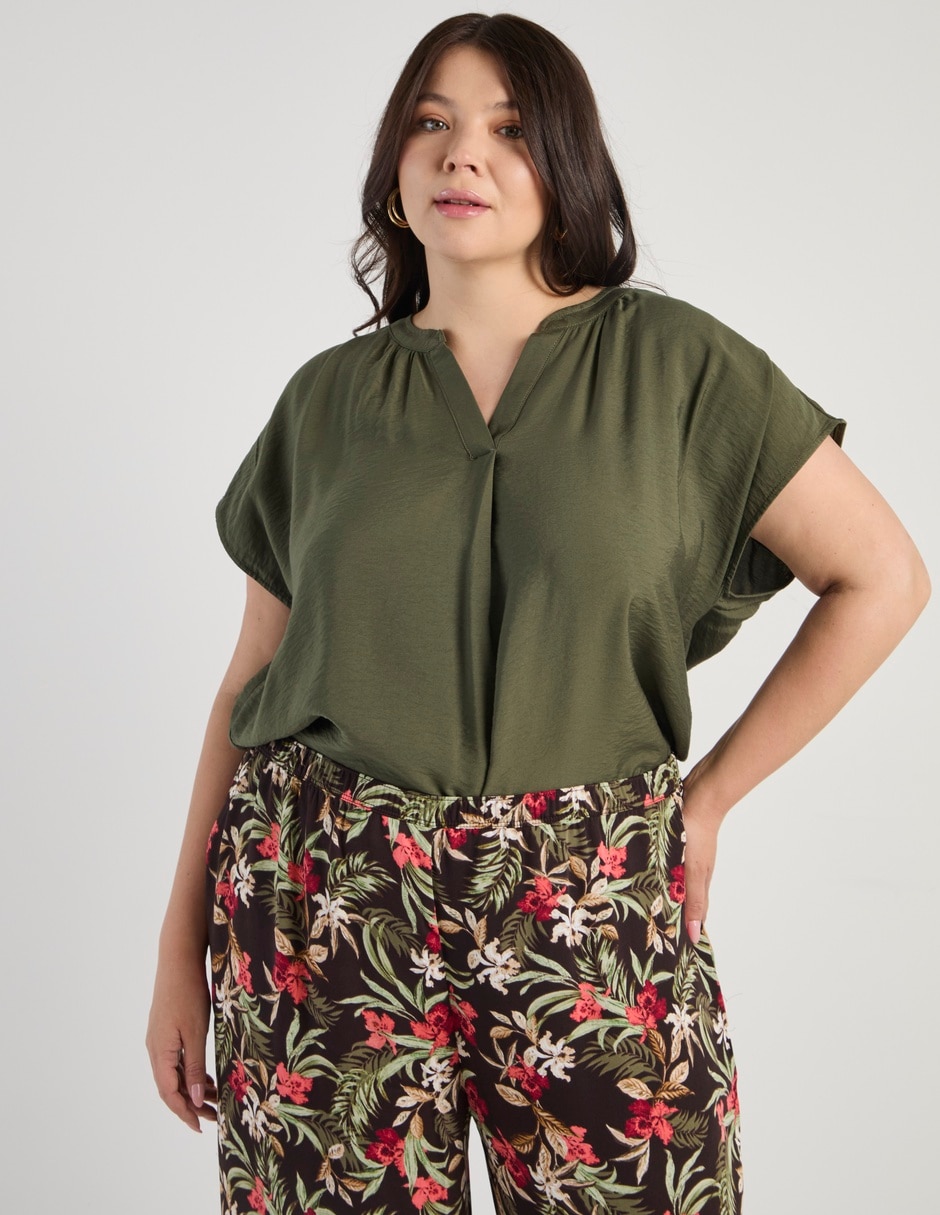 Blusa manga corta para mujer