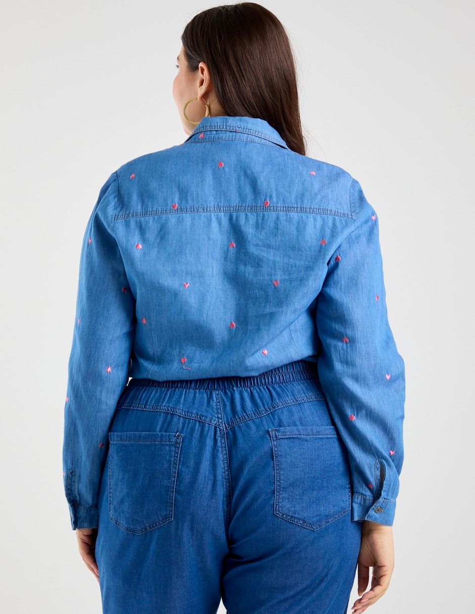 Blusa camisera manga larga para mujer 6