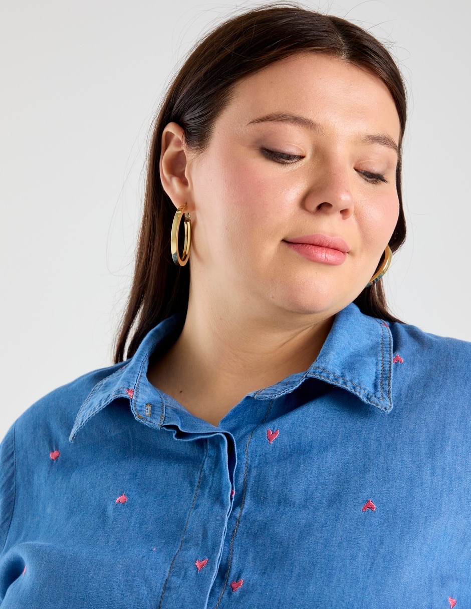 Blusa camisera manga larga para mujer 16