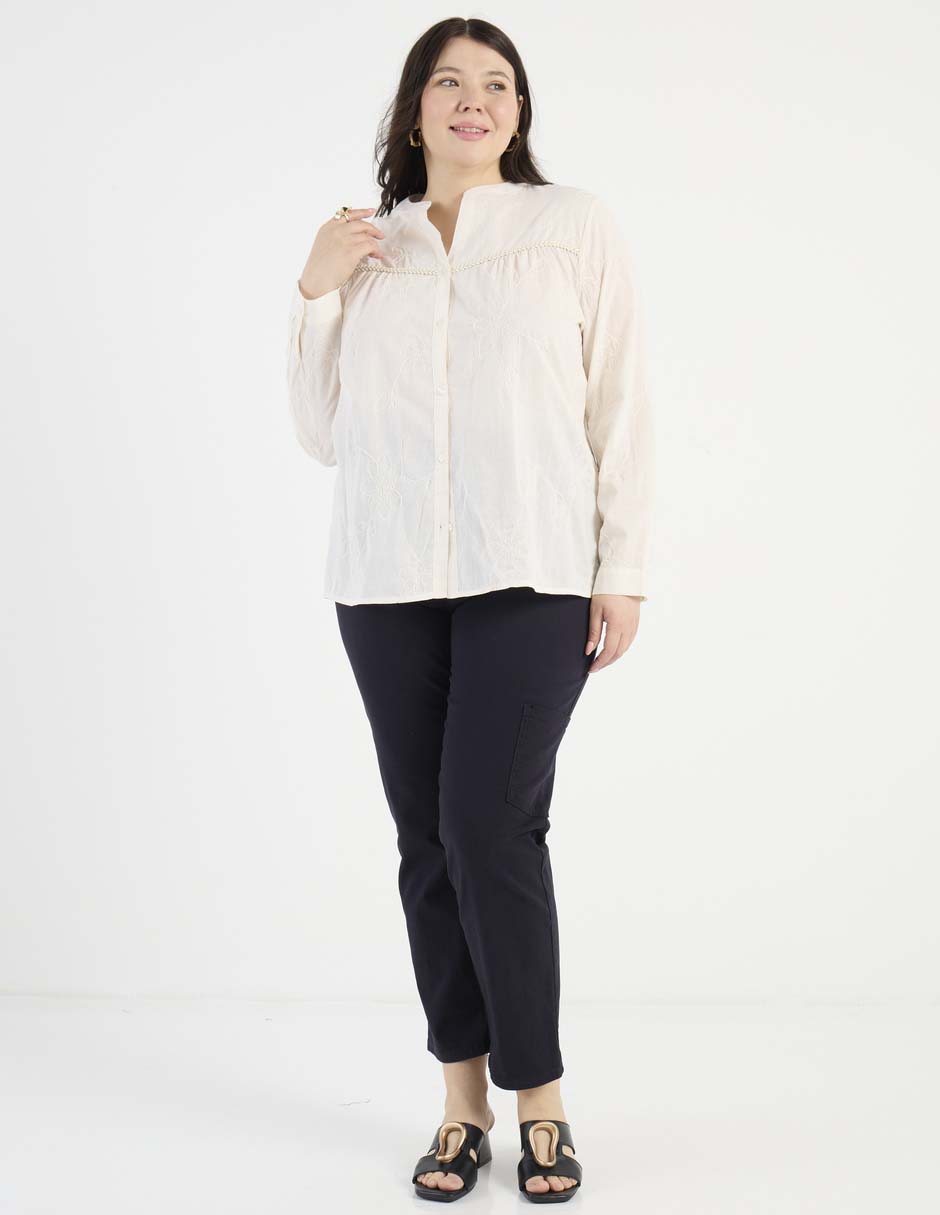Jeans slim cintura baja para mujer