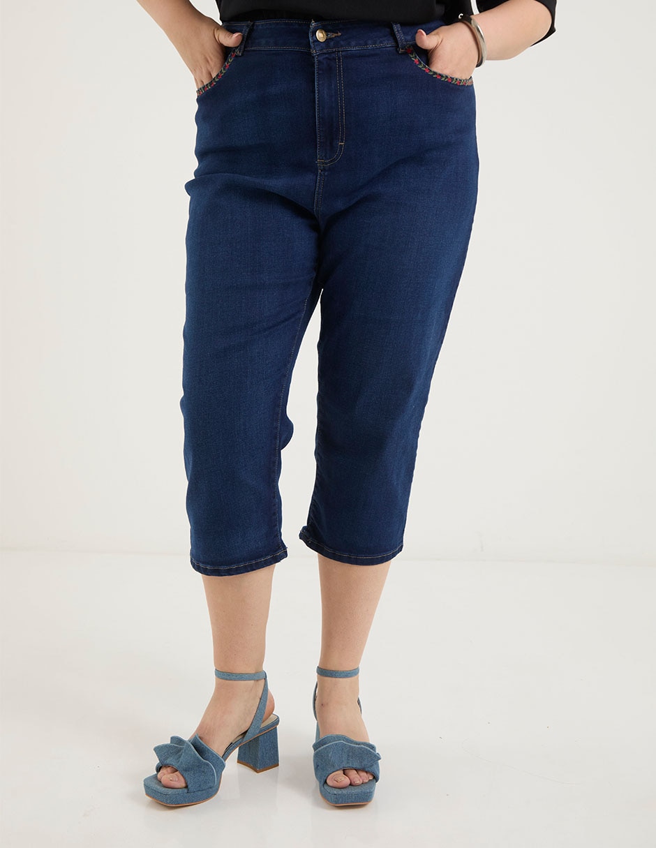 Jeans capri relaxed para mujer Jeans capri relaxed para mujer