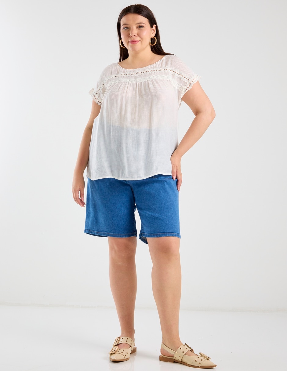 Bermuda Lieb Plus de mezclilla para mujer