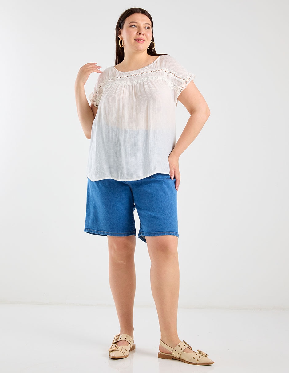 Bermuda Lieb Plus de mezclilla para mujer