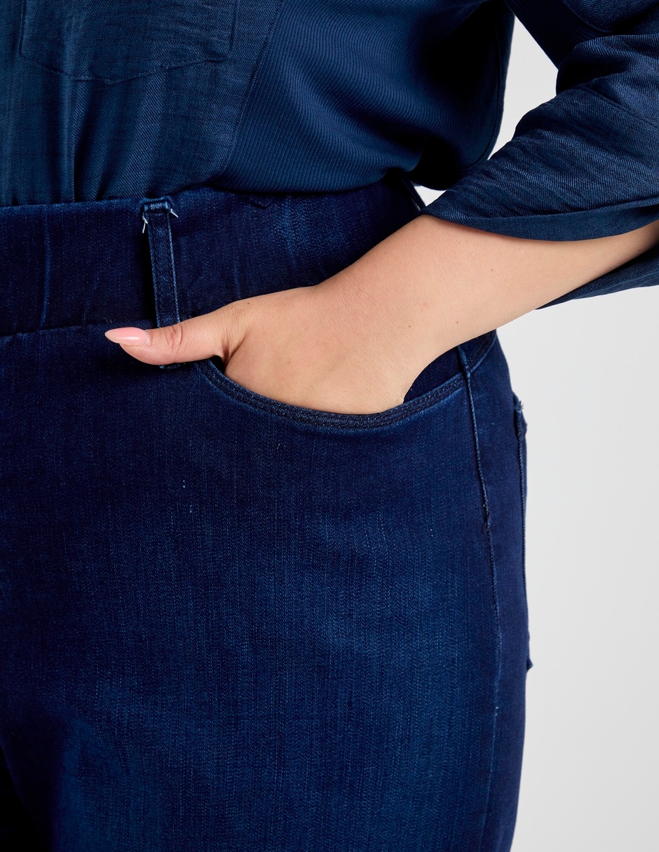 Jeans straight cintura media para mujer 4