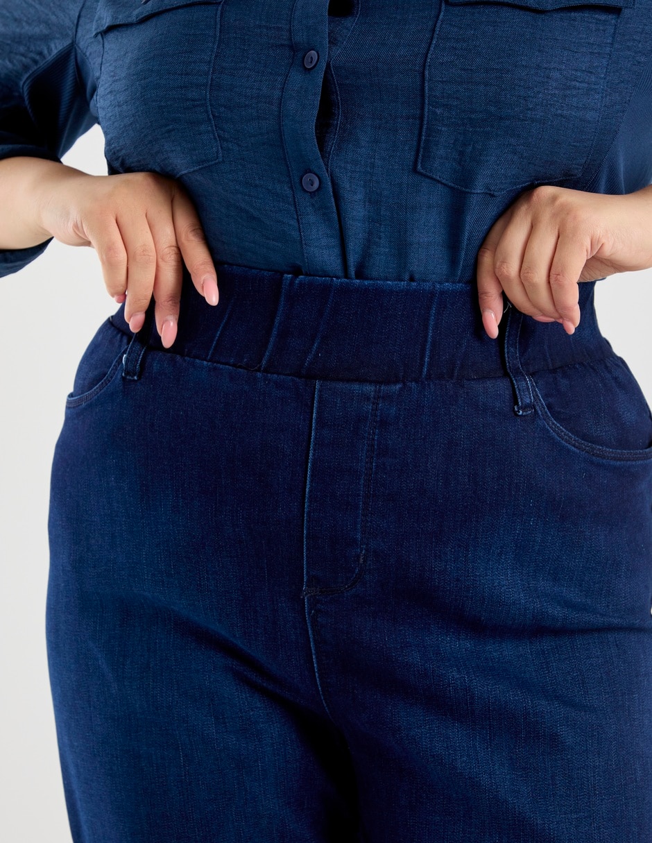 Jeans straight cintura media para mujer 5